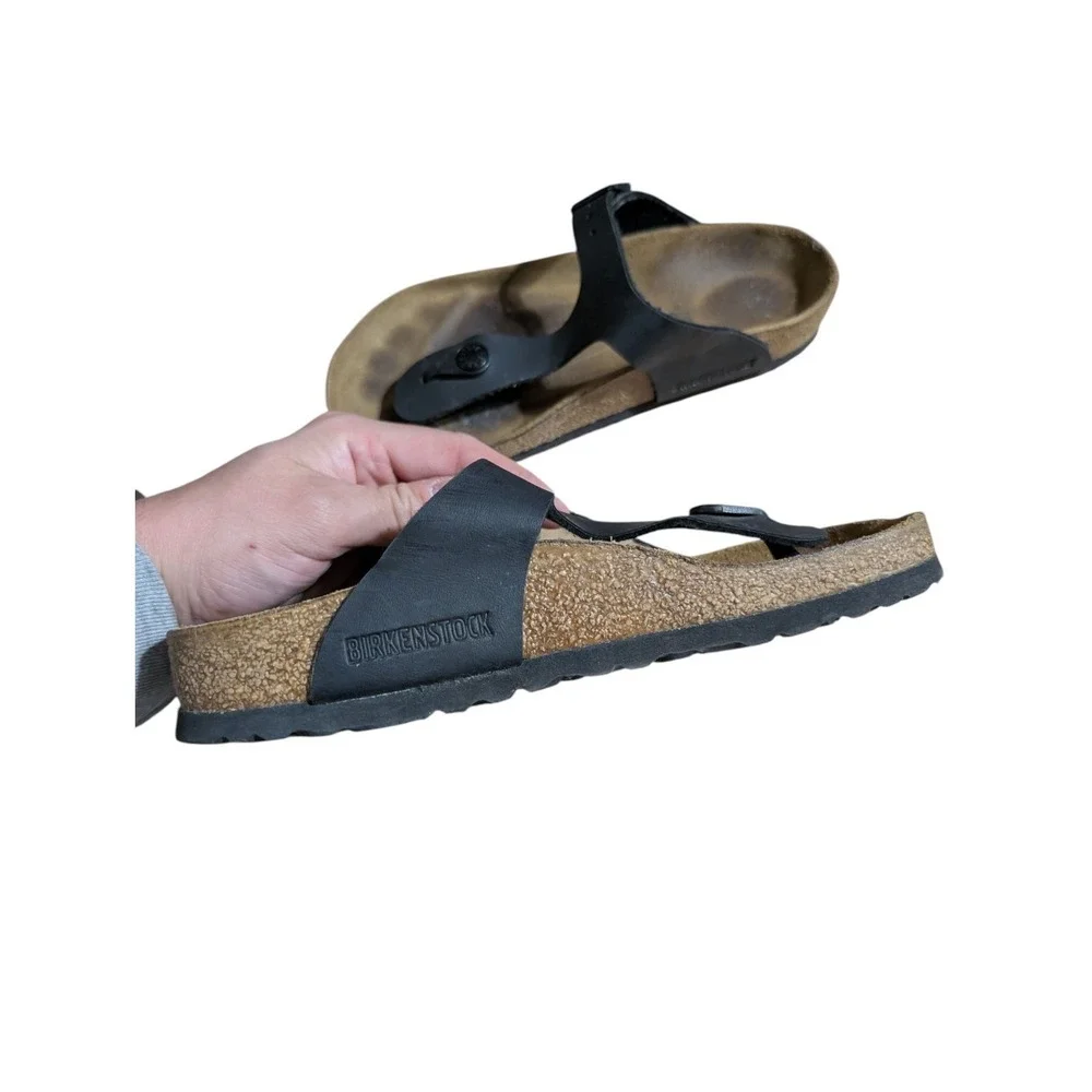 Birkenstock Gizeh Regular Fit Birko Flor Thong Flip Flop Black Size 36/ 6US